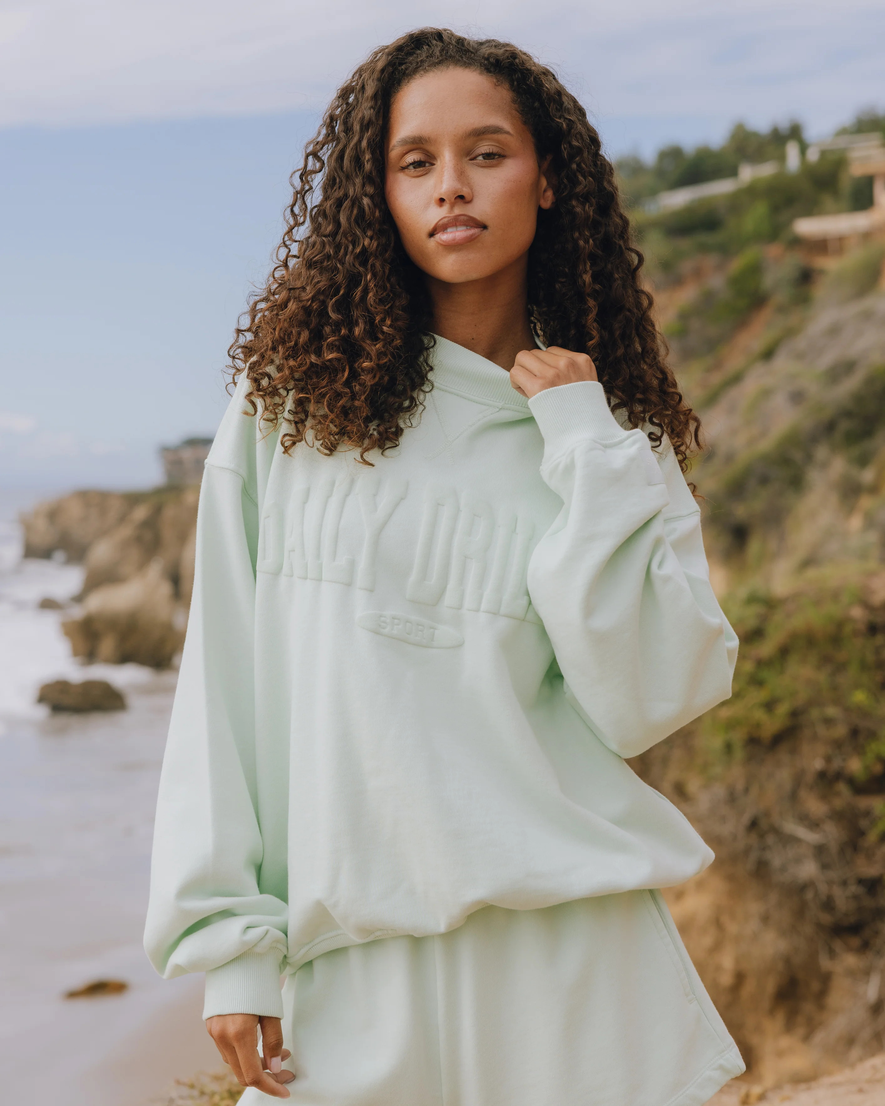 Oversized Vintage Sport Crew - Surf with Monochrome Patch | Daily Drills LLC