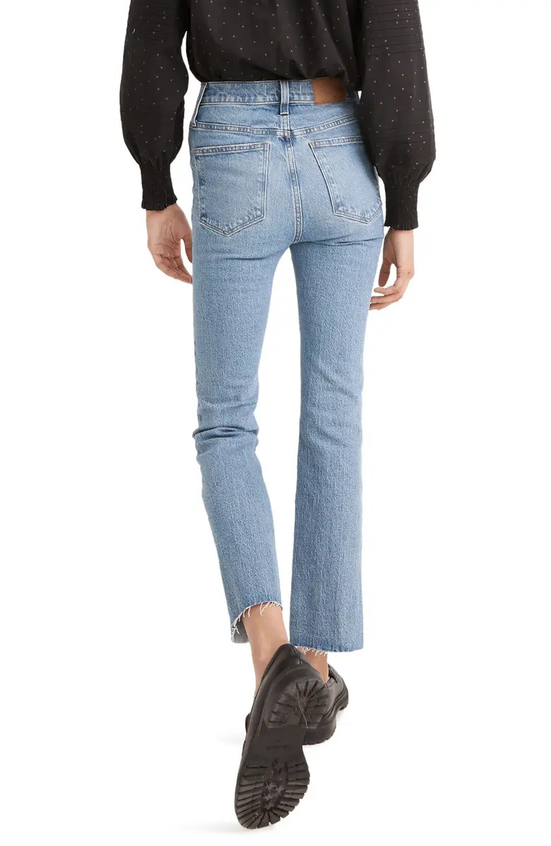 Madewell Cali High Waist Raw Hem Demi Boot Jeans | Nordstrom | Nordstrom