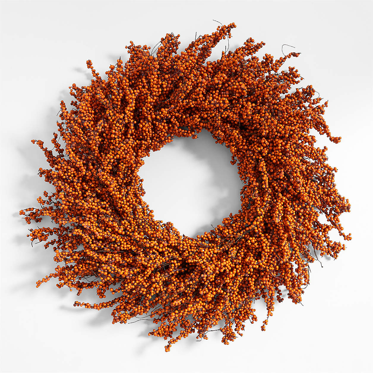 Faux Orange Mini Berry Wreath 32" + Reviews | Crate & Barrel | Crate & Barrel