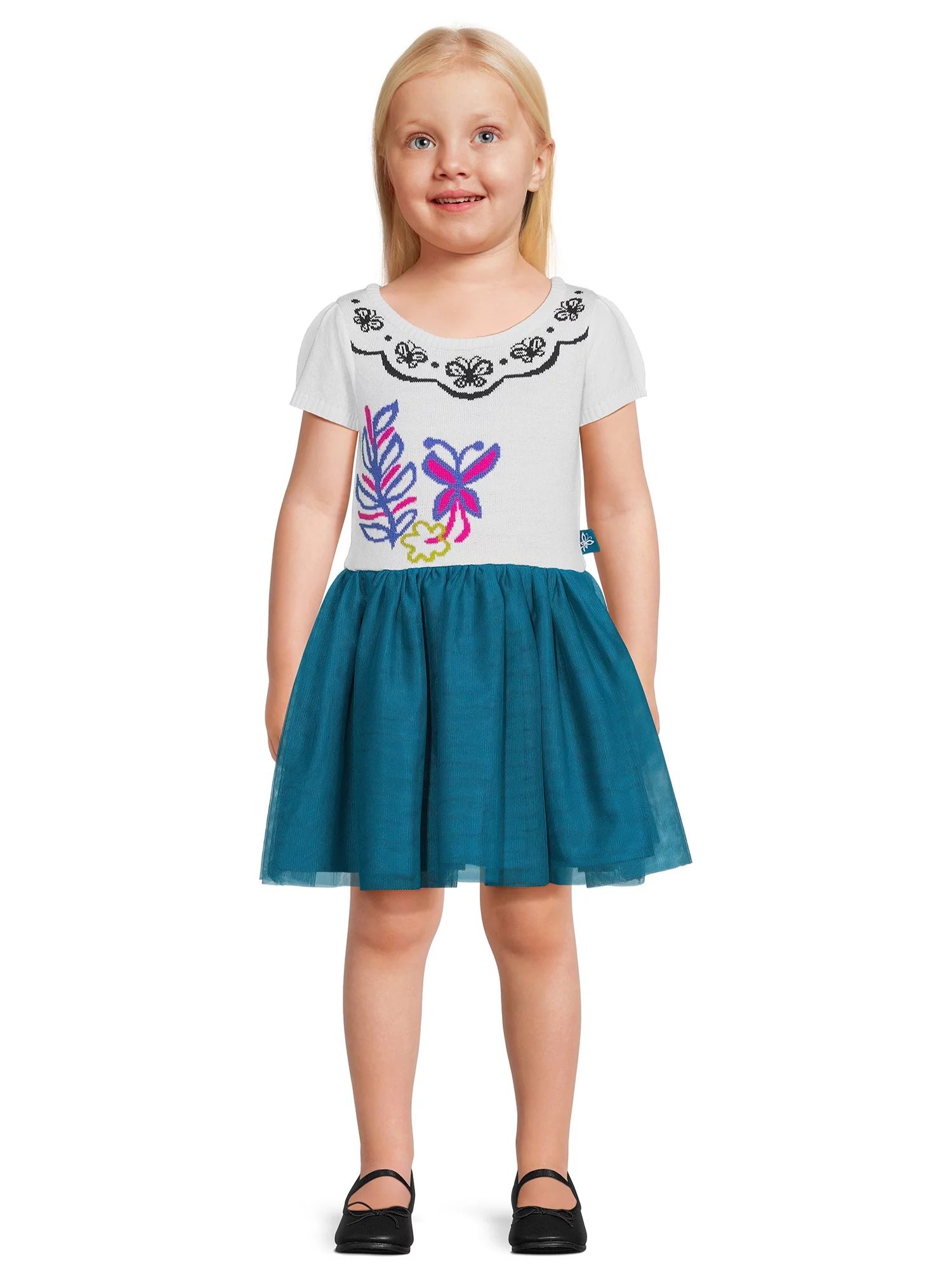 Encanto Toddler Girl Sweater Top Dress with Mesh Skirt, Sizes, 12M-5T | Walmart (US)