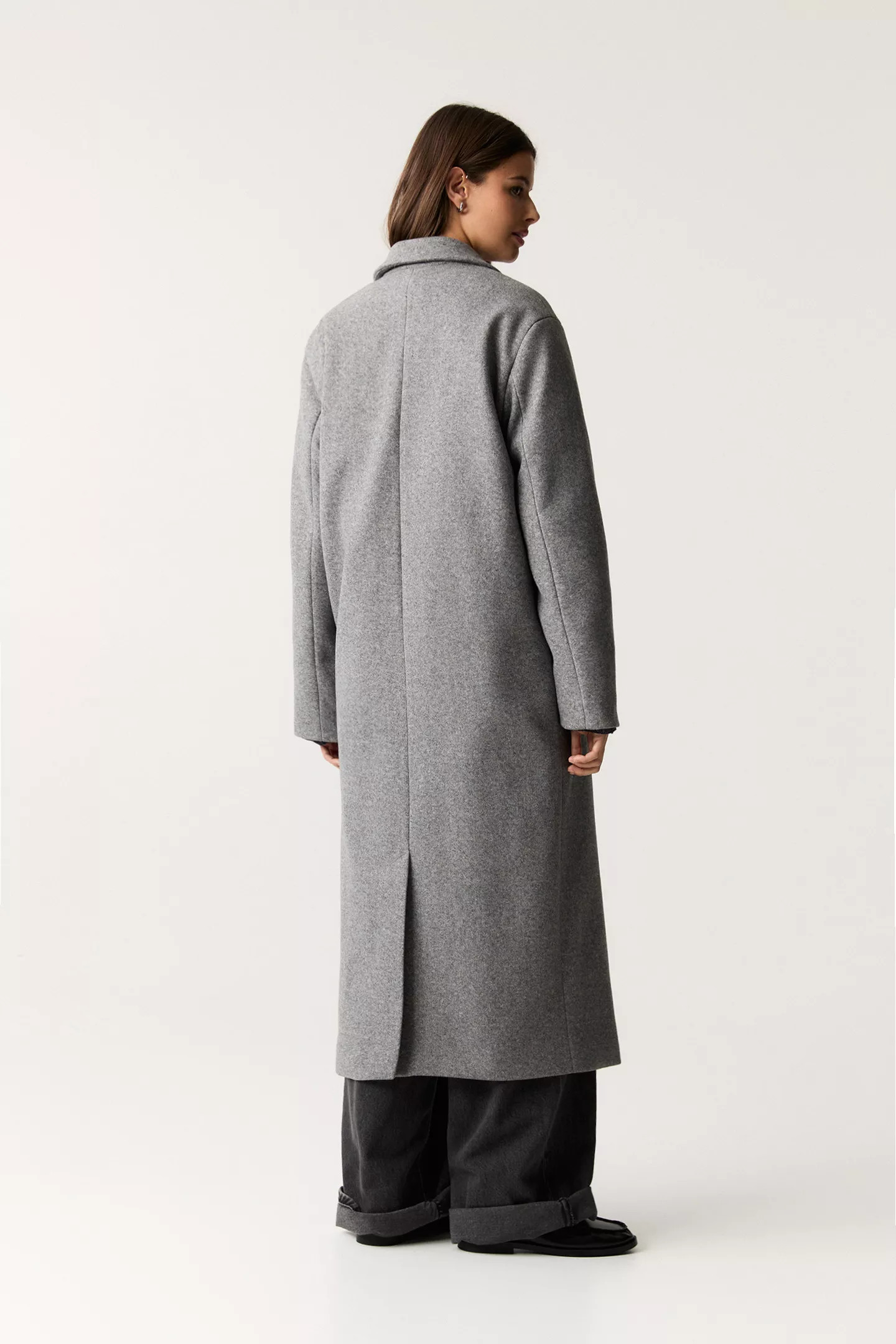 Long soft touch coat | PULL and BEAR UK
