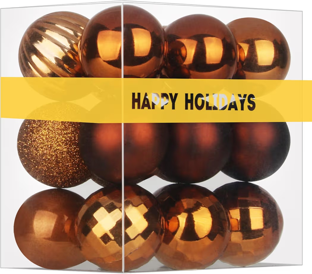 Bronze 2.5" Christmas Balls Christmas Tree Decoration Ornaments Shatterproof Hanging Balls for Bi... | Amazon (US)