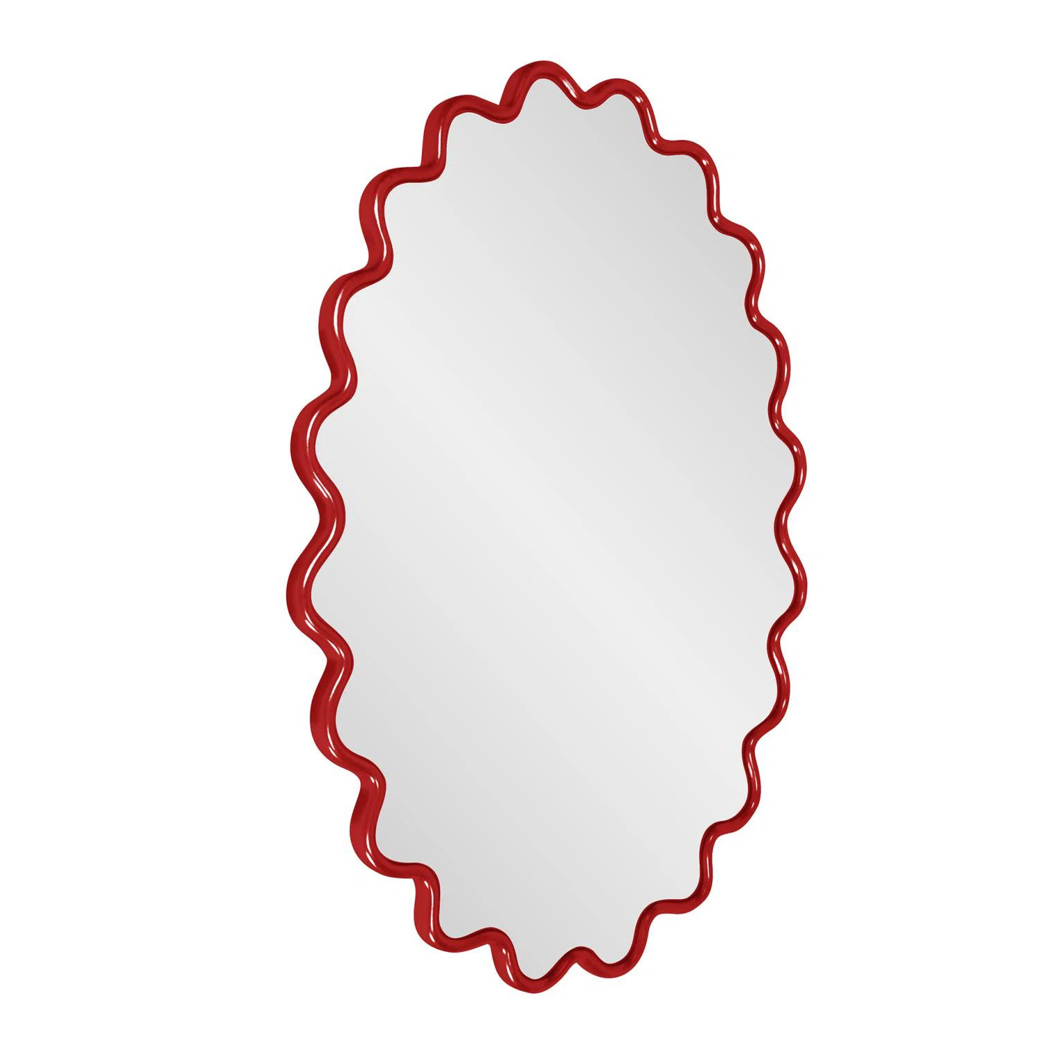 Orren Ellis Modern Wavy Framed Oval Wall Mirror | Wayfair | Wayfair North America