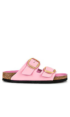 BIRKENSTOCK Arizona Big Buckle Sandal in High Shine Fondant Pink from Revolve.com | Revolve Clothing (Global)