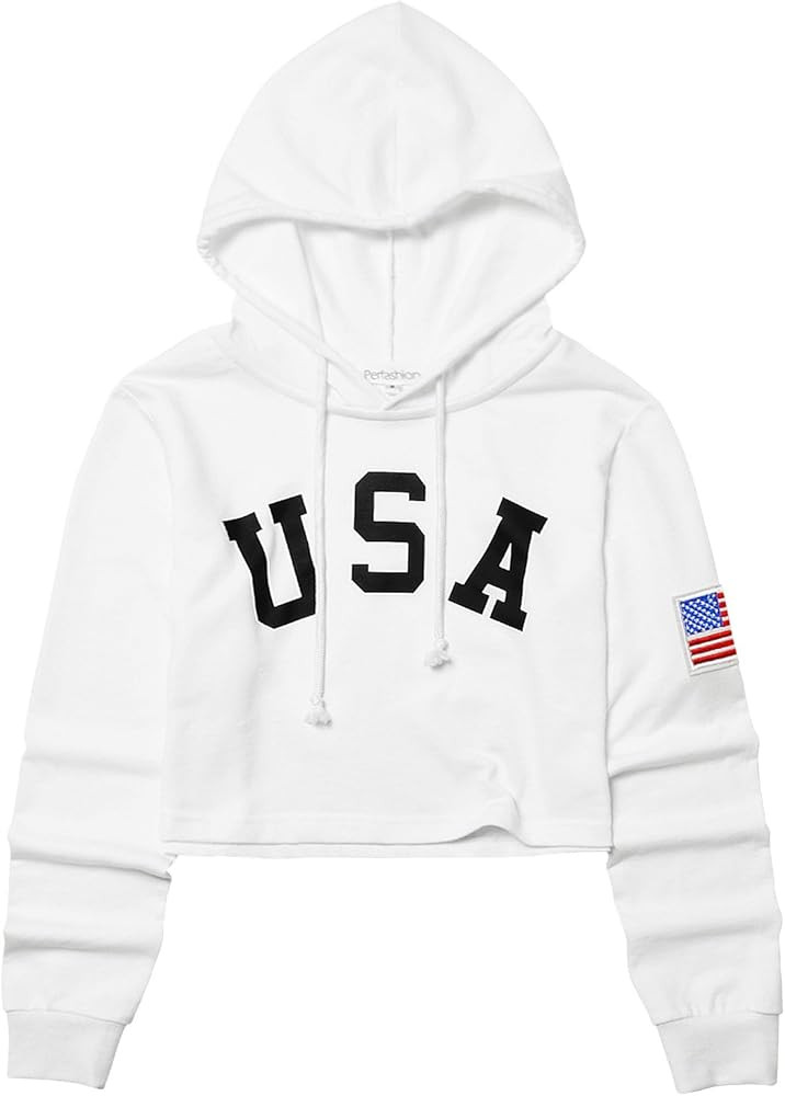 Women Sweatshirt Crop Top Hoodie Long Sleeve Sweatshirts | Amazon (US)