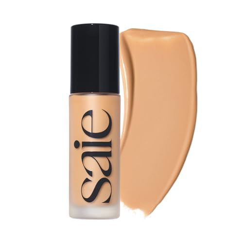 Saie Glowy Super Skin Tint Liquid Foundation - Weightless + Dewy Foundation with Lightweight Medium Coverage - Hydrating Face Makeup + Skin Care Serum Hybrid with Hyaluronic Acid - Shade 14 (1.01 oz) | Amazon (US)