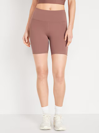 High-Waisted PowerSoft Biker Shorts -- 6-inch inseam | Old Navy (US)