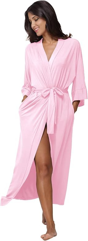 Women's Soft Robes Long Bath Robes Full Length Kimonos Sleepwear Dressing Gown,Solid Color | Amazon (US)