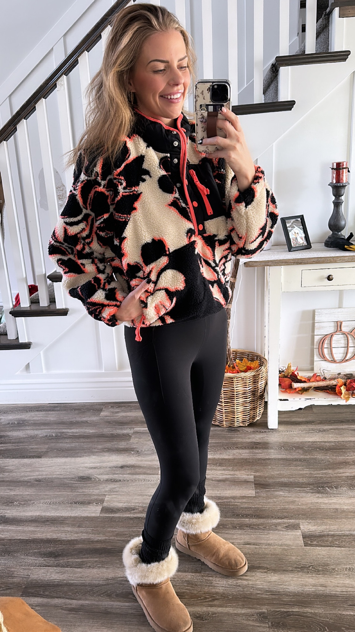 Hit the slopes or cozy up by the fire in the winter! 

This jacket is dreamy! Love the brighter colors. They make me happy! 

Leggings- buy them NOW! Size up one size  