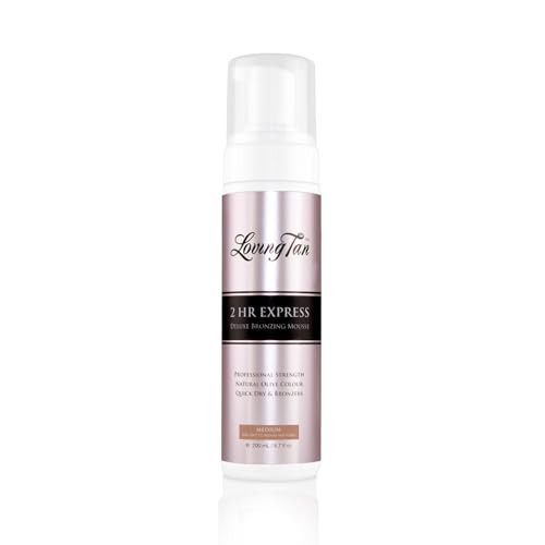 Loving Tan 2 HR Express Self Tanning Mousse, Medium - Streak Free, Natural, Professional Quality - 5+ Sunless Self Tanner Applications per Bottle, Cruelty Free, Naturally Derived DHA - 6.7 FL Oz | Amazon (US)