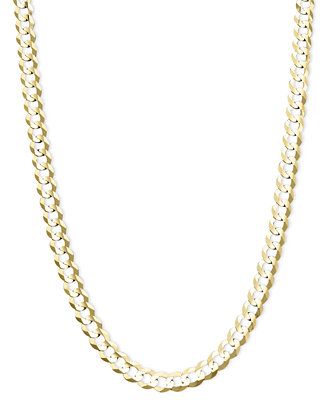 22" Curb Chain Necklace (4-5/8mm) in Solid 14k Gold | Macys (US)