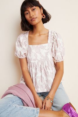 Batia Textured Babydoll Top | Anthropologie (US)