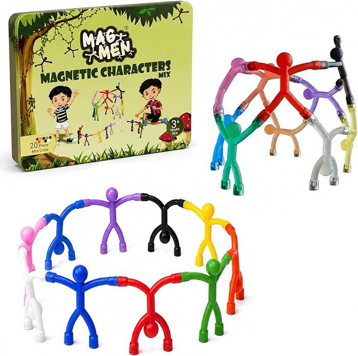 MAGMEN 20-Piece Magnetic Fidget Figures with Storage Tin - Assorted-Color Mix of Magnetic Charact... | Amazon (US)
