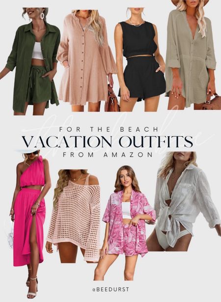 Some of my favorite finds on Amazon for a beach vacation! Beach vacation, swimsuit coverup, matching set, beach coverups, bathing suit coverups, crop top, shorts, one shoulder top, skirt, mesh coverup sweater, vacation outfit, resort wear, spring break, amazon finds, amazon fashion, midsize fashion, swim coverup, pool outfits

#LTKFindsUnder50 #LTKStyleTip #LTKSwim