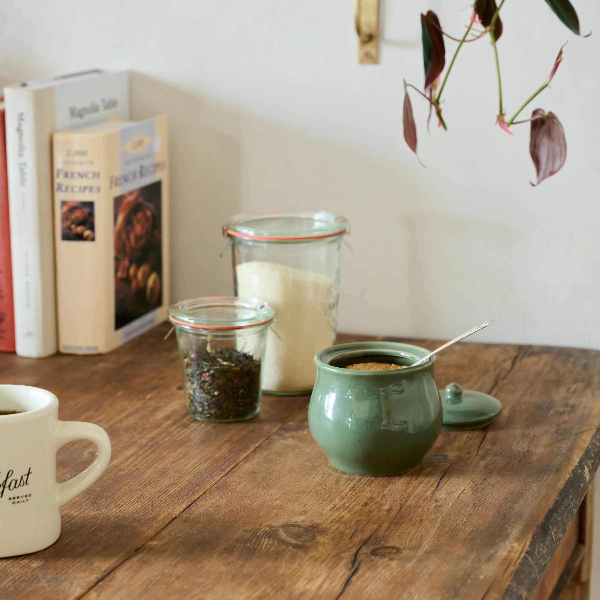 The Cottage Collection Forest Green Speckle Sugar Jar | Magnolia