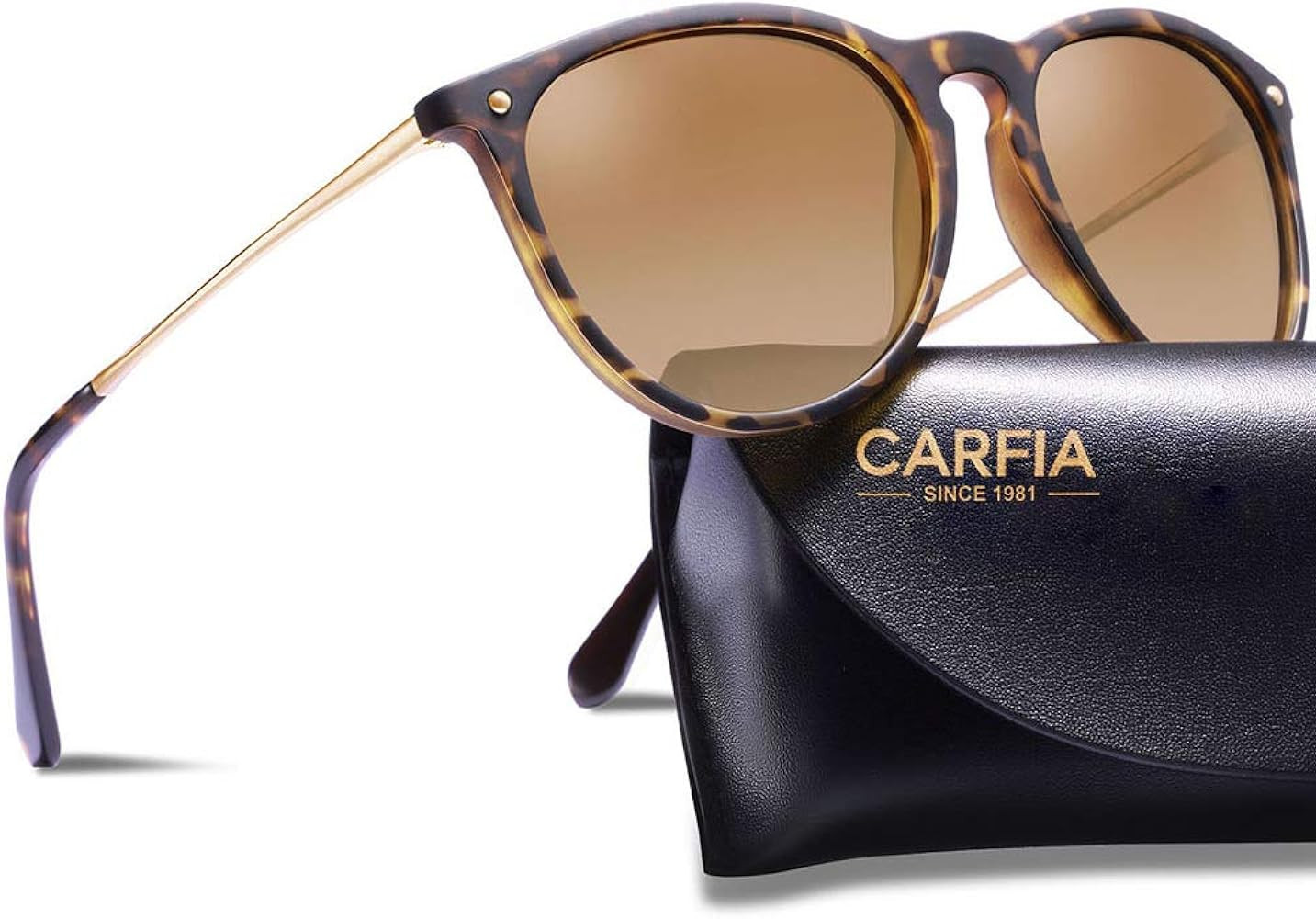 Carfia Vintage Round Sunglasses for Women Polarized UV Protection Classic Retro Designer Erika Style | Amazon (US)