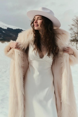 LoveShackFancy Valia Long Faux Fur Coat | Anthropologie (US)
