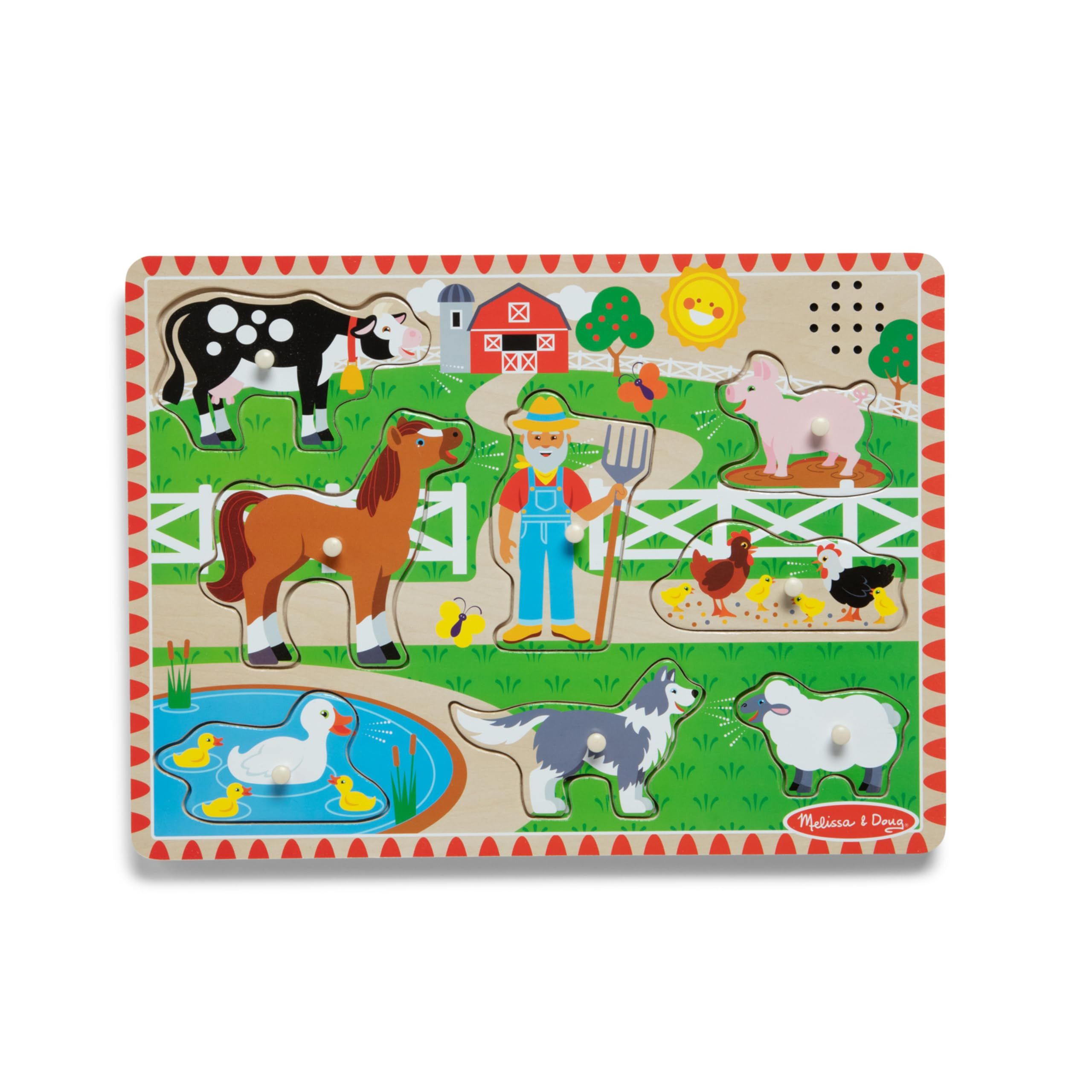 Melissa & Doug Old MacDonald's Farm Sound Puzzle With Light-Activated Sound Effects Farm Animal T... | Amazon (US)