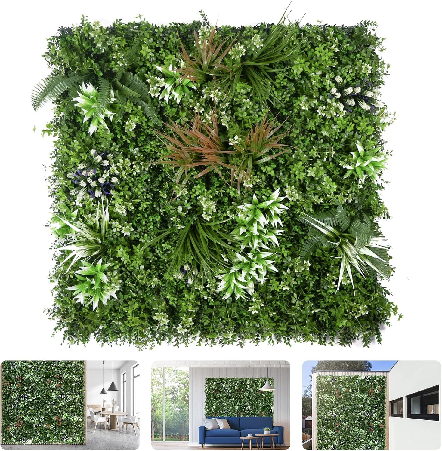 FOSZMAC 40"x 40"Artificial Boxwood Panels Topiary Hedge Plant, Grass Wall Panels Faux Ivy Vine Le... | Amazon (US)