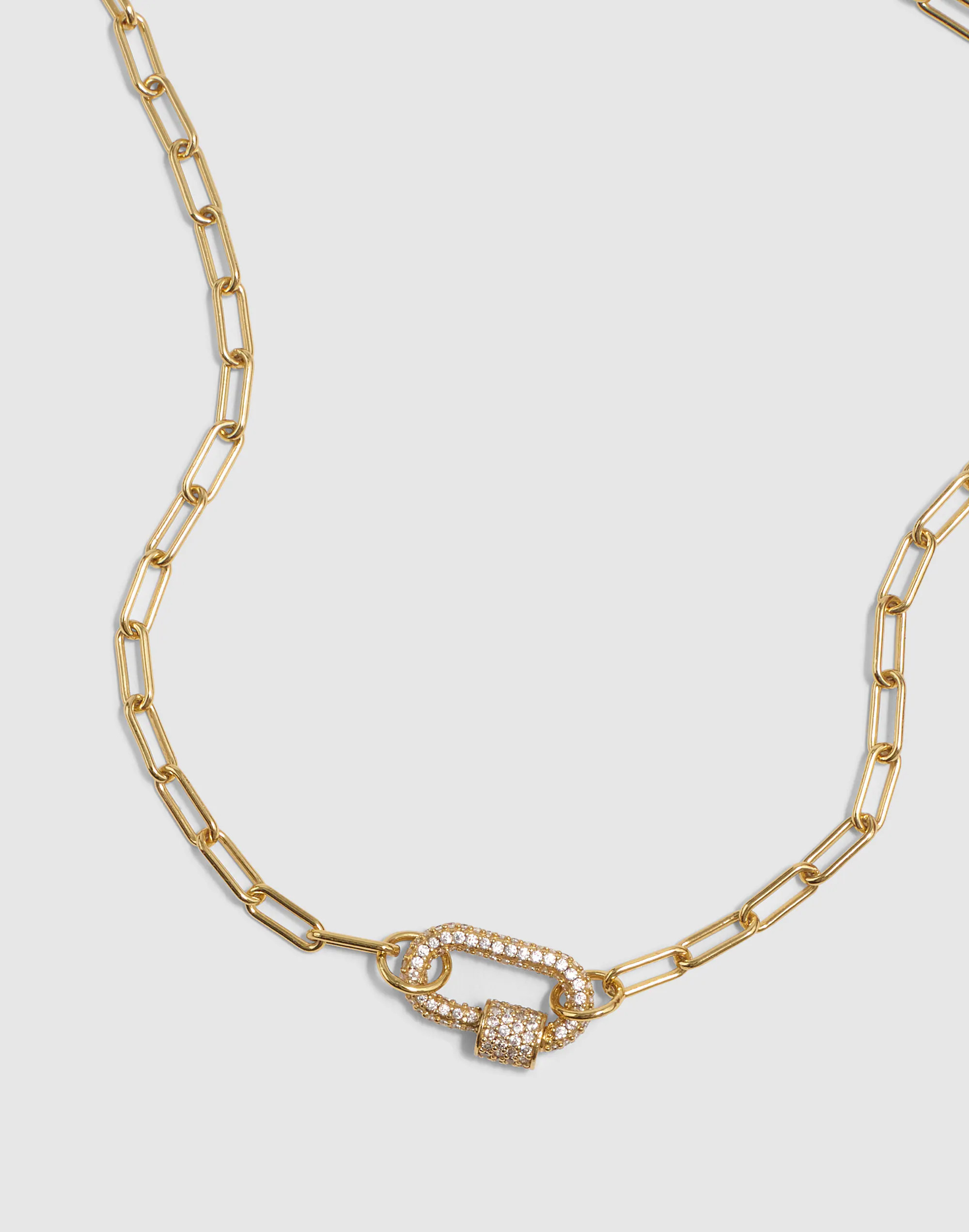 Pavé Carabiner Paperclip Chain Necklace | Madewell