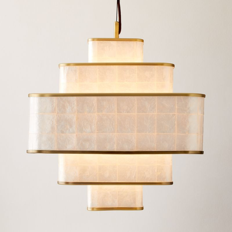 Ziggurat Capiz Pendant Light + Reviews | CB2 | CB2