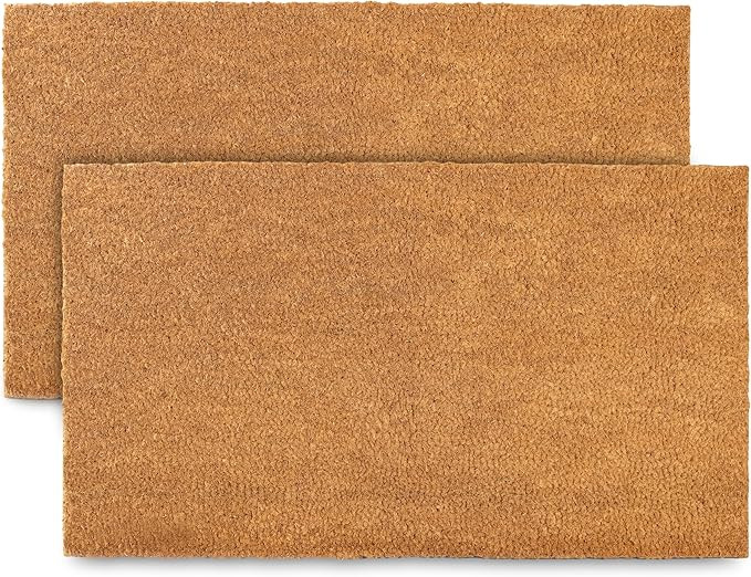 MAINEVENT Plain Coir Doormat Bulk 30x17 Inch, 2 Pack Door Mat Coir Outdoor w/Non-Slip PVC Backing... | Amazon (US)
