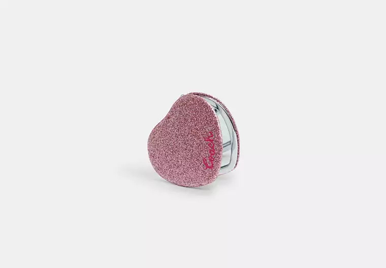 Glitter Heart Compact Mirror | Coach Outlet CA