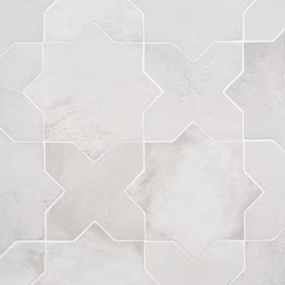 Tripoli Star-Crossed White 6.1 in. x 11.9 in. Matte Terracotta Look Porcelain Floor and Wall Tile... | The Home Depot
