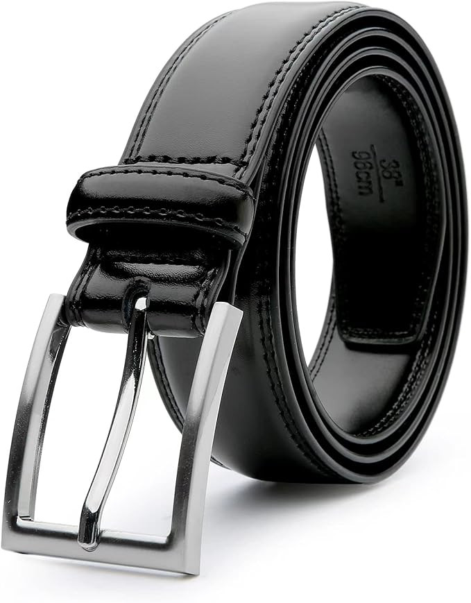 Mens Genuine Leather Dress Belt Classic Casual Belt with Single Prong Buckle for Jeans Pants Work... | Amazon (US)