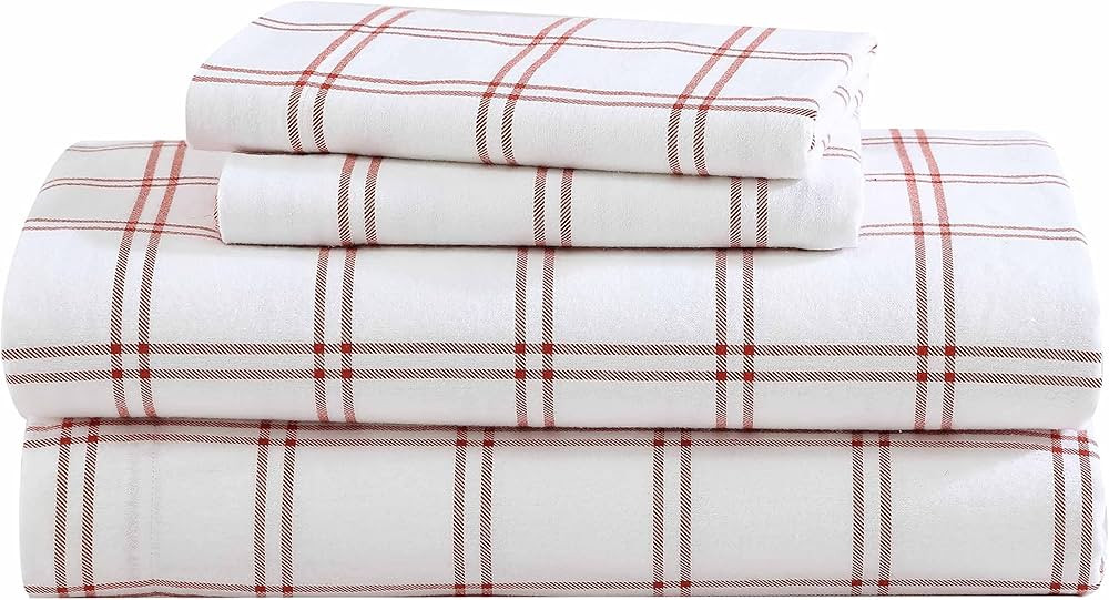 Eddie Bauer- King Sheet Set, Warm Breathable Cotton Flannel Bedding with Deep Pockets, Brushed fo... | Amazon (US)