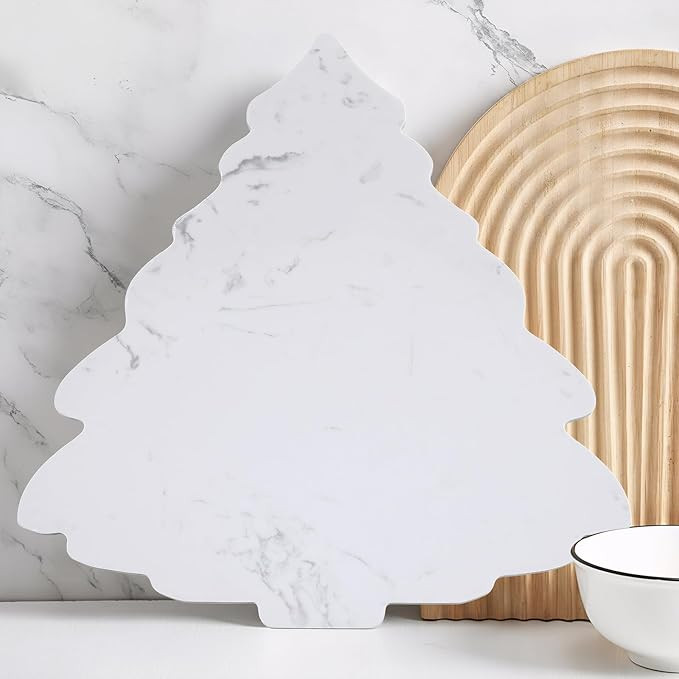 Marble Christmas Tree Cheese Board Marble Christmas Tree Shaped Charcuterie Cutting Board Decorat... | Amazon (US)