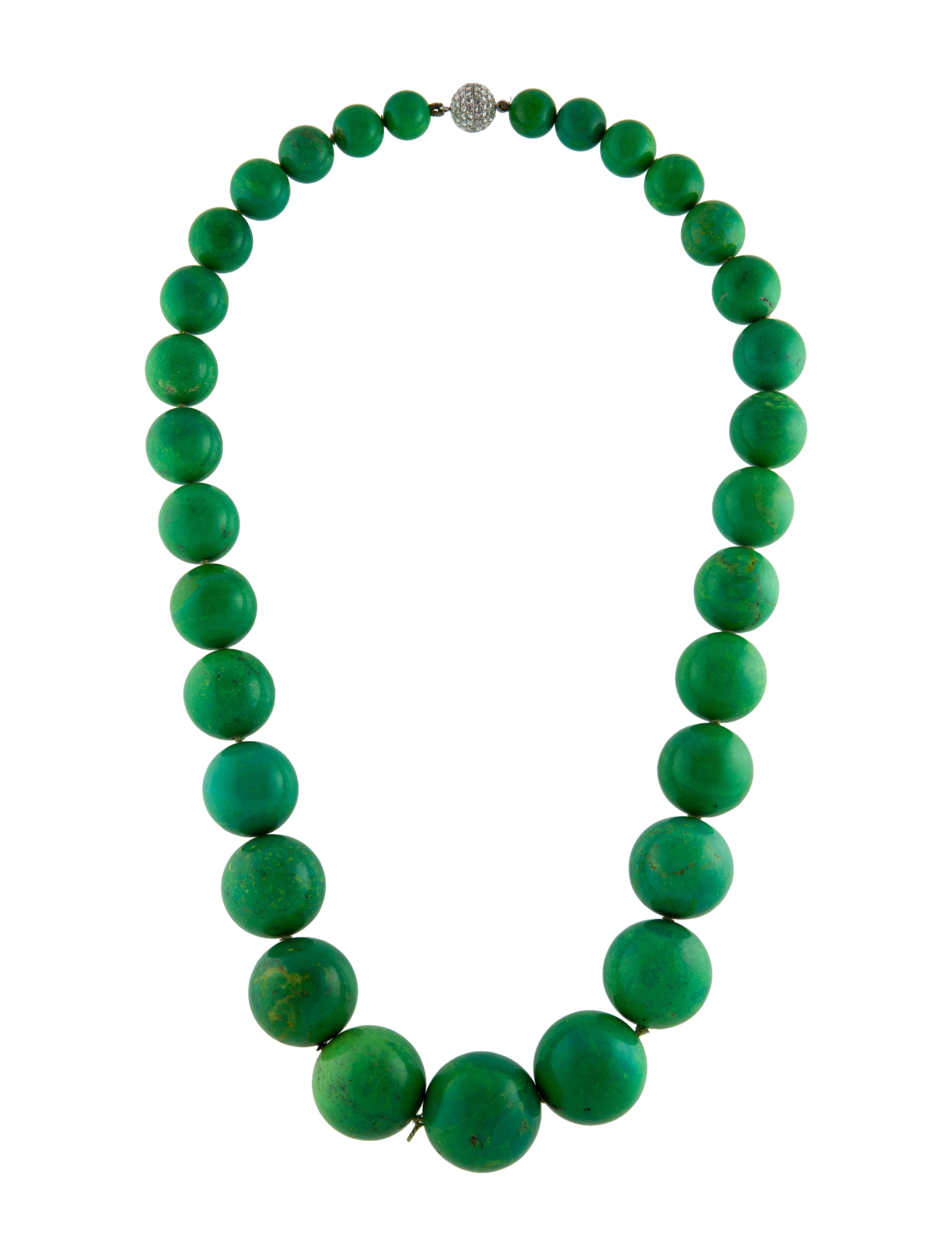 18K Turquoise & Diamond Bead Strand Necklace | The RealReal