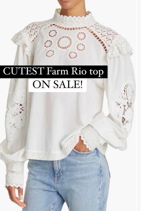 Farm Rio top
White lace top 
#ltkunder100

#LTKunder100 #LTKFind #LTKSeasonal