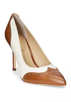 Lauren Ralph Lauren Lynden Nappa & Burnished Leather Pumps | Belk
