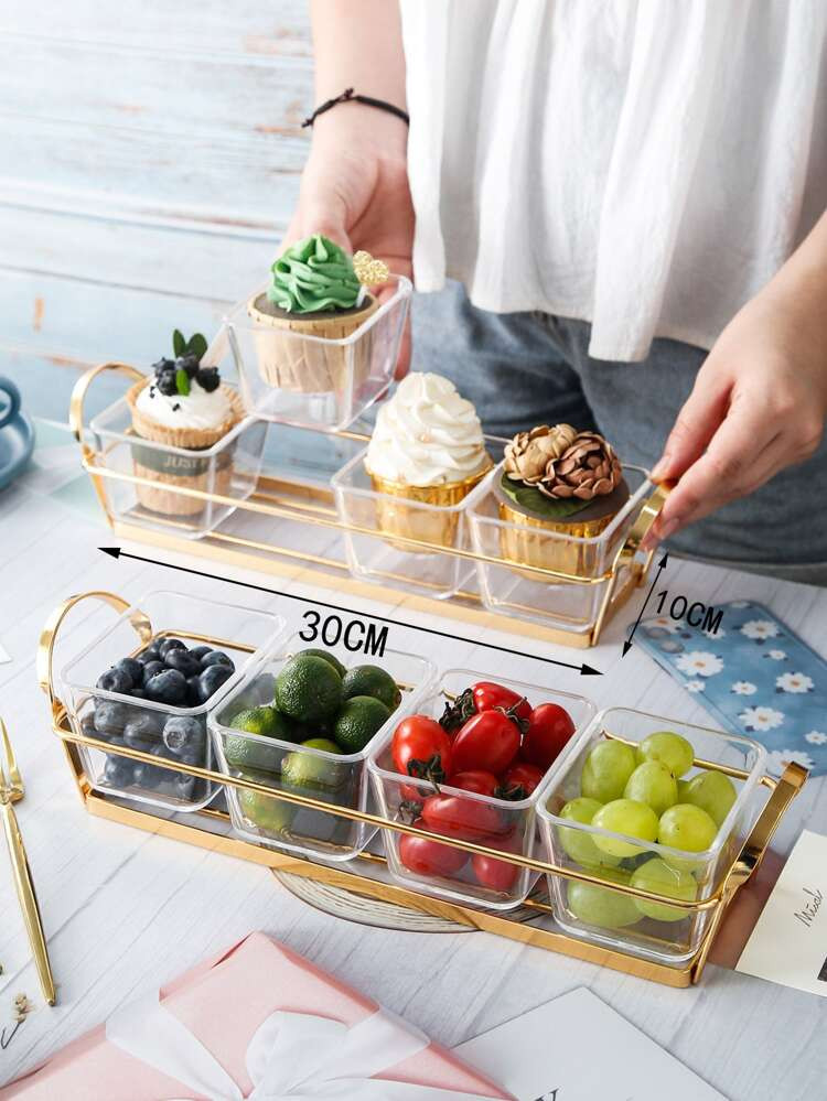 4pcs Snack Dish & 1pc Tray | SHEIN