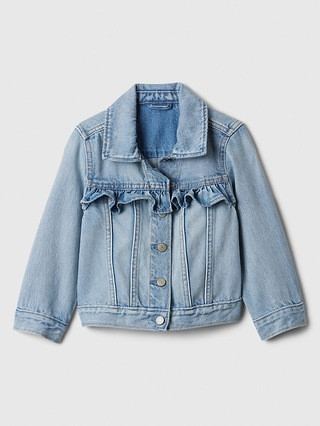 babyGap Ruffle Icon Denim Jacket | Gap Factory