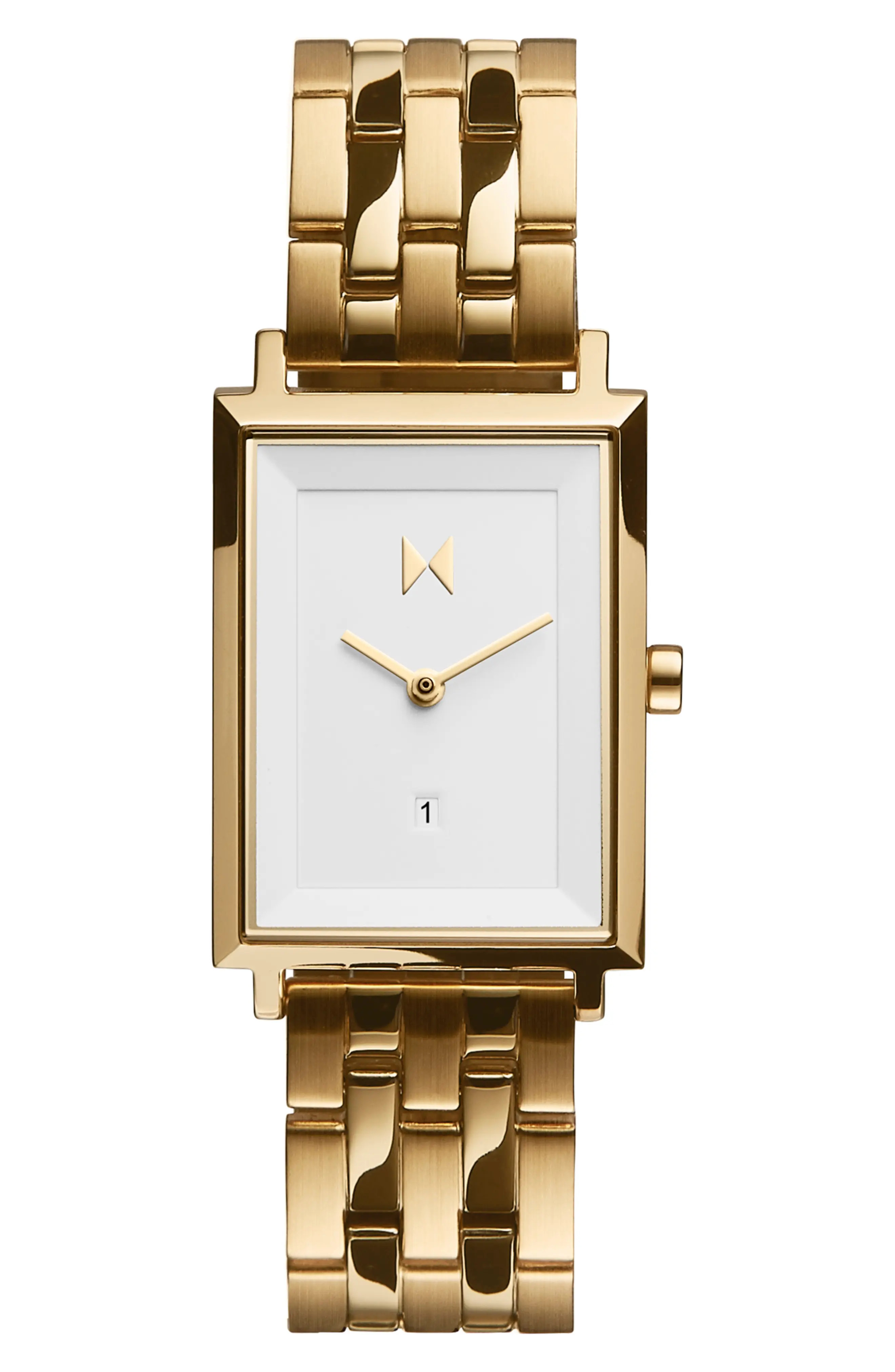 MVMT Signature Square Bracelet Watch, 24mm in Gold/White/Gold at Nordstrom | Nordstrom