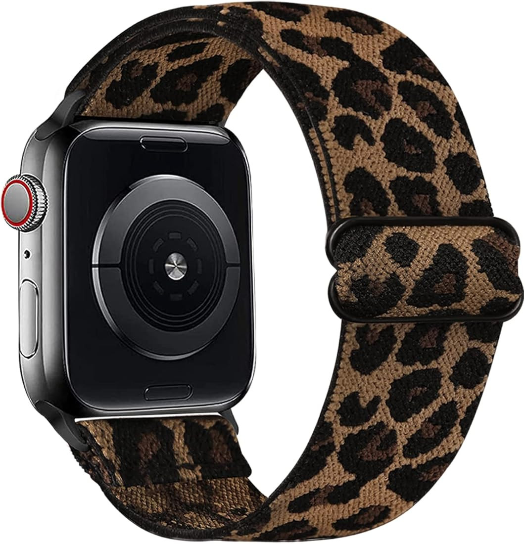 Stretchy Nylon Watch Band Compatible with Apple Watch 38mm 40mm 41mm 42mm 44mm 45mm,Adjustable Sp... | Amazon (US)