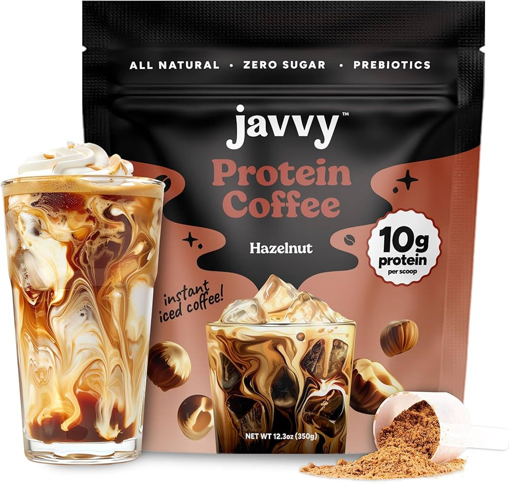 Javvy Hazelnut Protein Iced Coffee - Premium Whey Protein & Instant Iced Coffees - 100% Natural C... | Amazon (US)