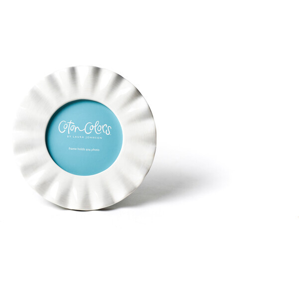 Signature White Ruffle Round Frame | Maisonette