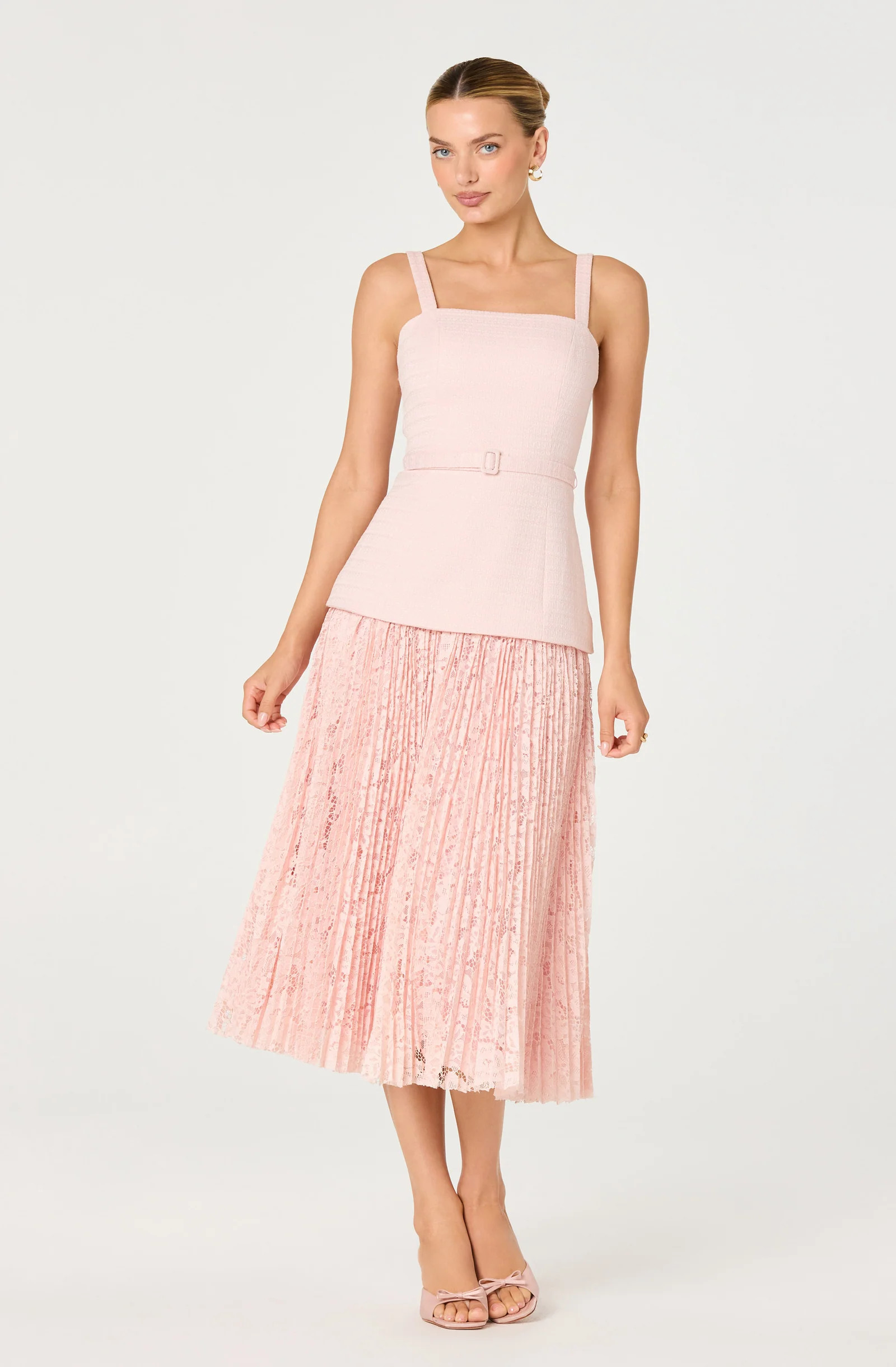 Caitlin Mixed Media Tweed Maxi Dress - Pink / XS | ASTR The Label (US)