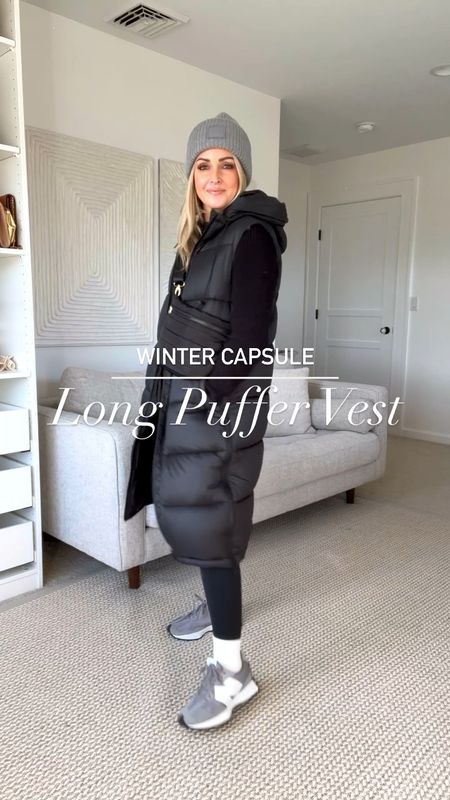 Long Puffer Vest Winter Outfit Idea | Best Amazon Leggings | Over legging Socks | new Balance 327 

#LTKstyletip