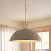 Savoy House Alta 30 in. W x 33 in. H 1-Light Concrete/Brass Pendant Light with Spun Bamboo Shade, No Bulb Included 7-2918-1-156 | The Home Depot