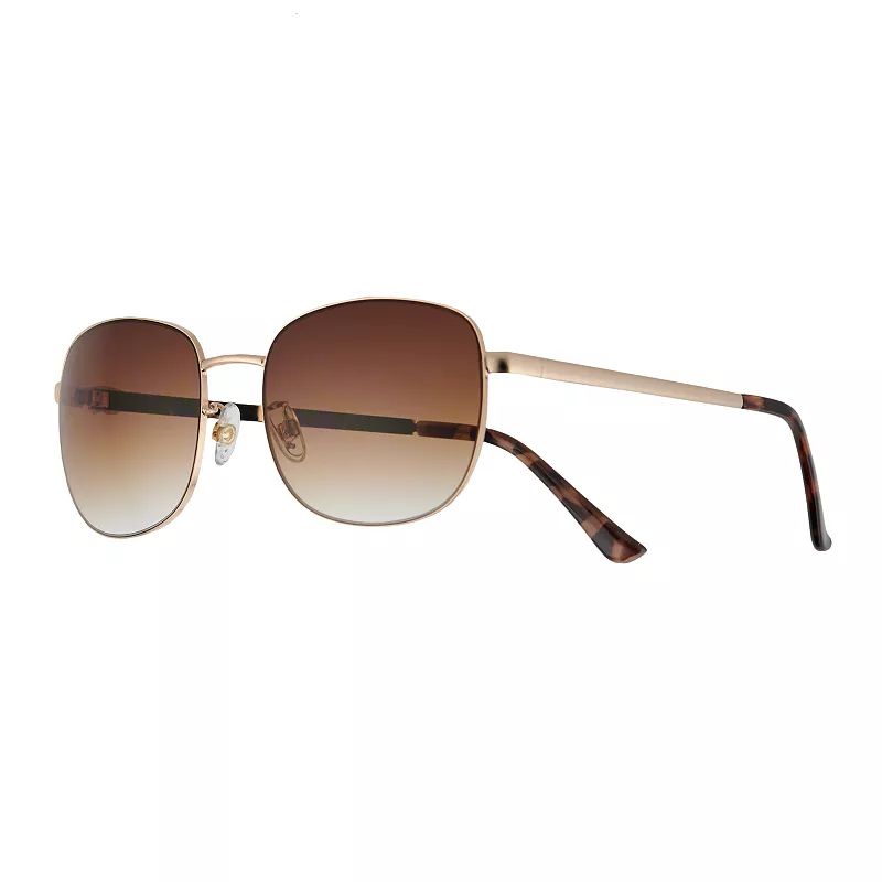 Women's Nine West 56mm Soft Square Sunglasses, Gold | Kohl's