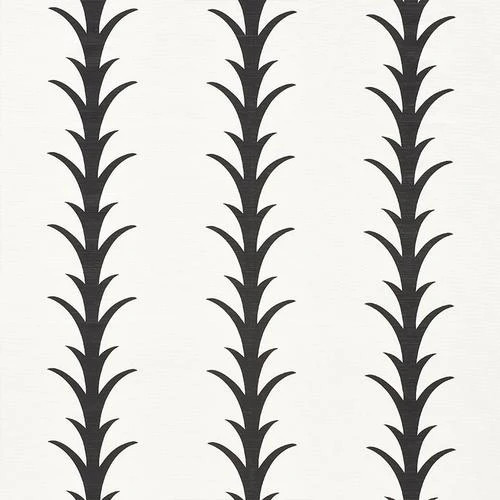 Schumacher Acanthus Stripe Carbon Fabric | DecoratorsBest | DecoratorsBest