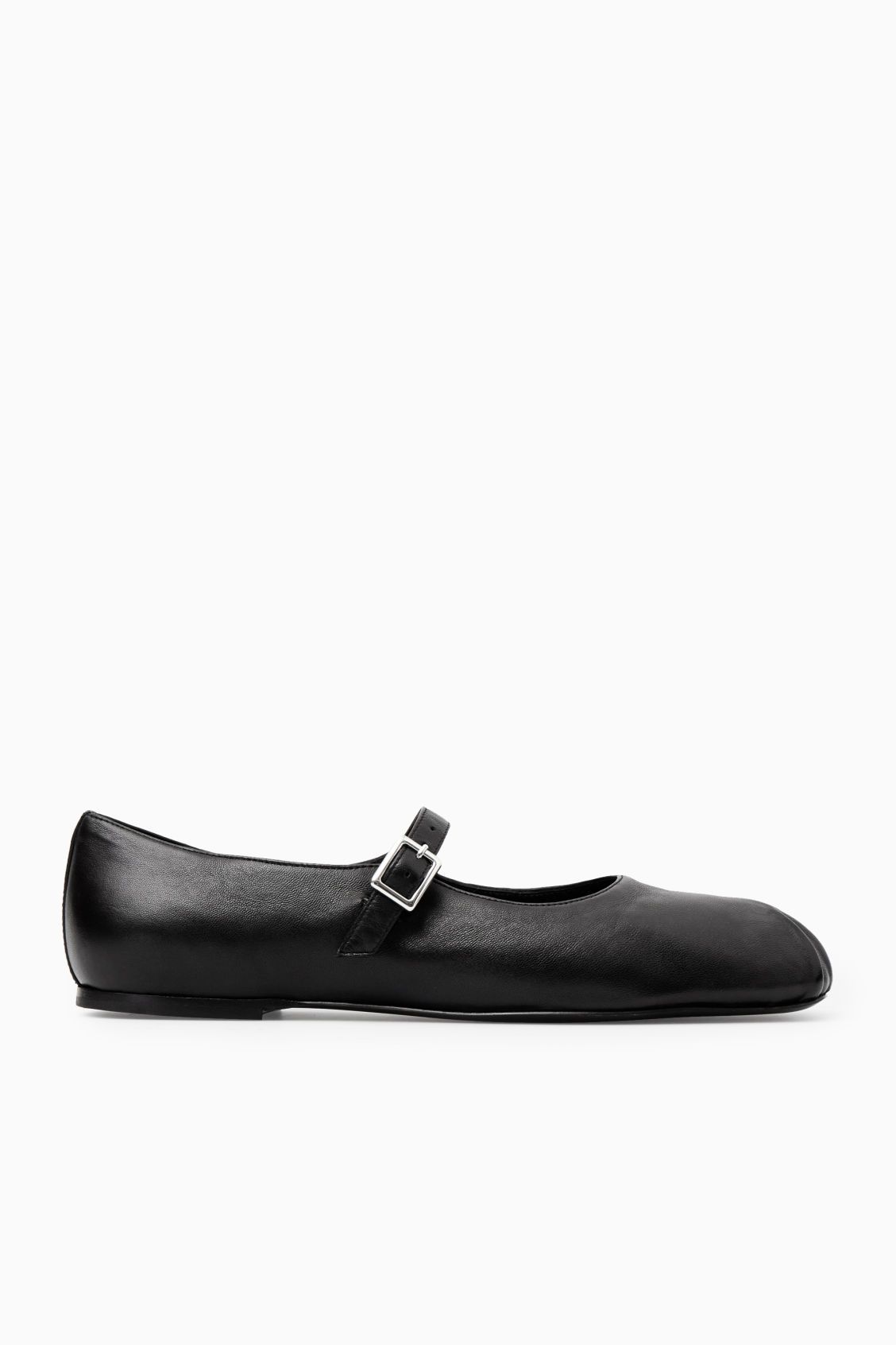 PLEATED LEATHER MARY-JANE BALLET FLATS | COS UK