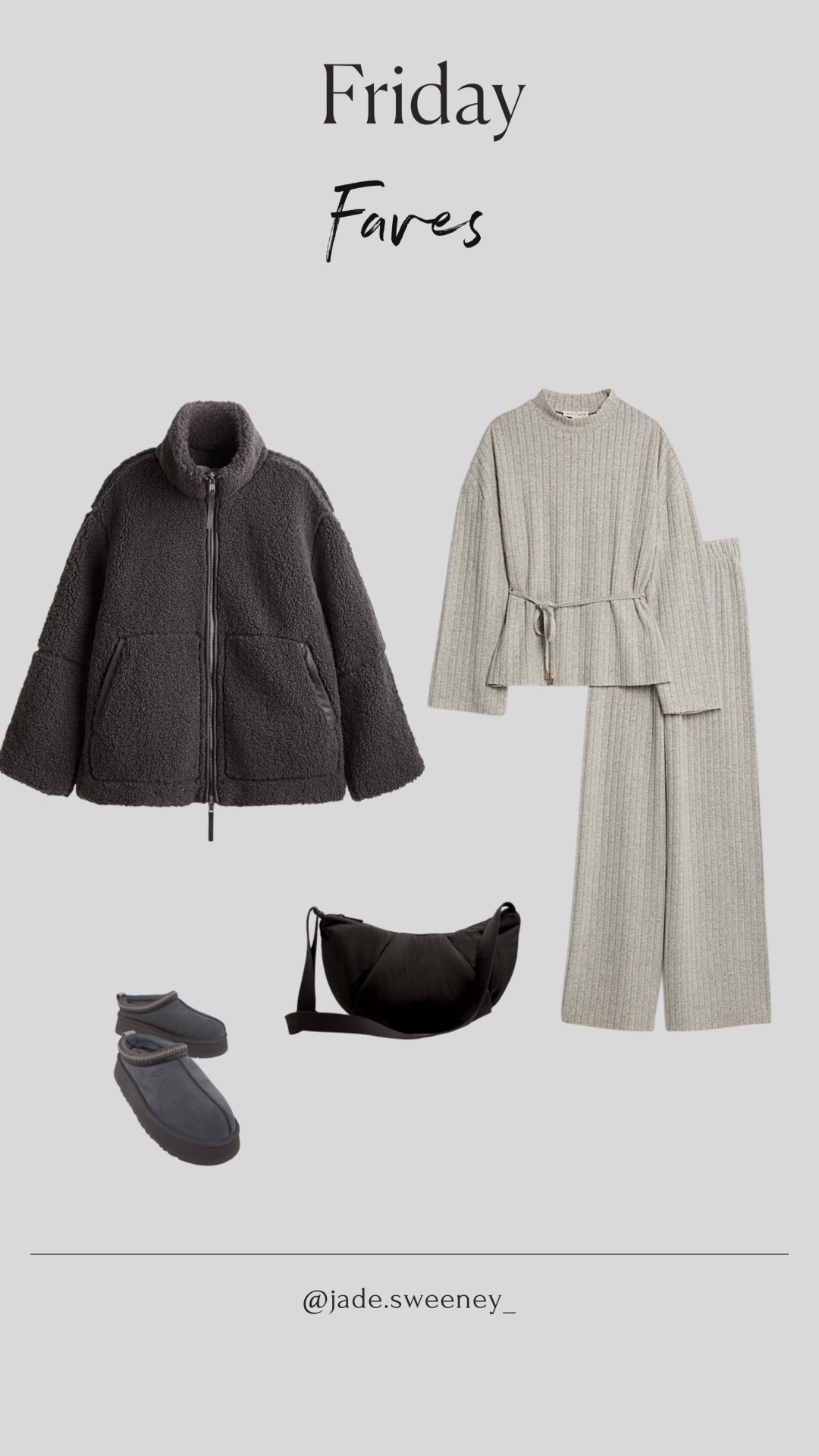 It’s a cosy kind of day ☕️🫶🏻

H&M teddy fleece, River Island lounge set, Schuh Ugg Taz’s II, Oysho slouchy bag, Autumn fashion, OOTD, cosy outfit, school run outfit 

#LTKuk #LTKautumn #LTKwinter