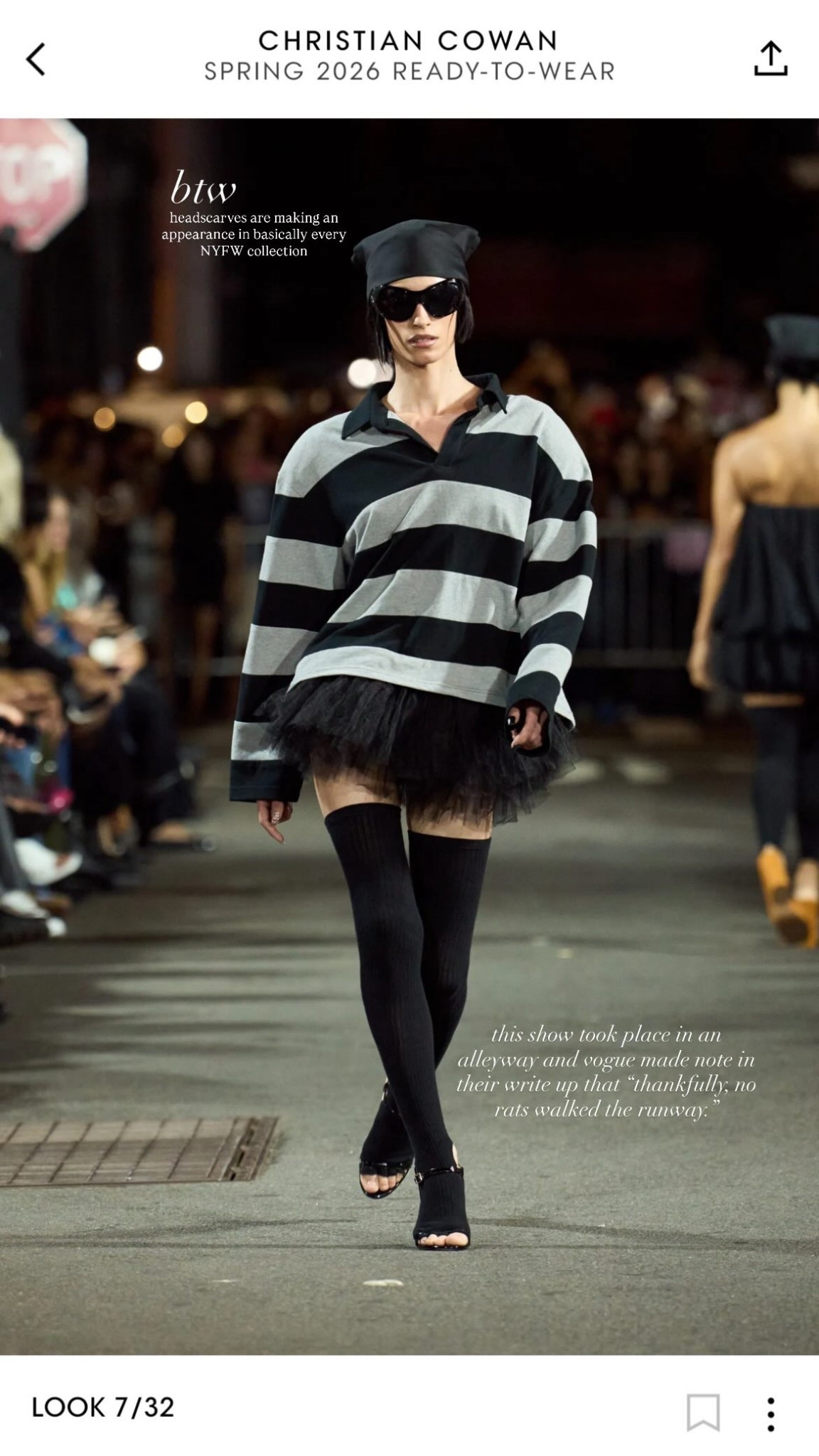 this show took place in an alleyway and vogue made note in their write up that “thankfully, no rats walked the runway.” headscarves are making an appearance in basically every NYFW collection btw

#LTKStyleTip #LTKNYFW #LTKSwim