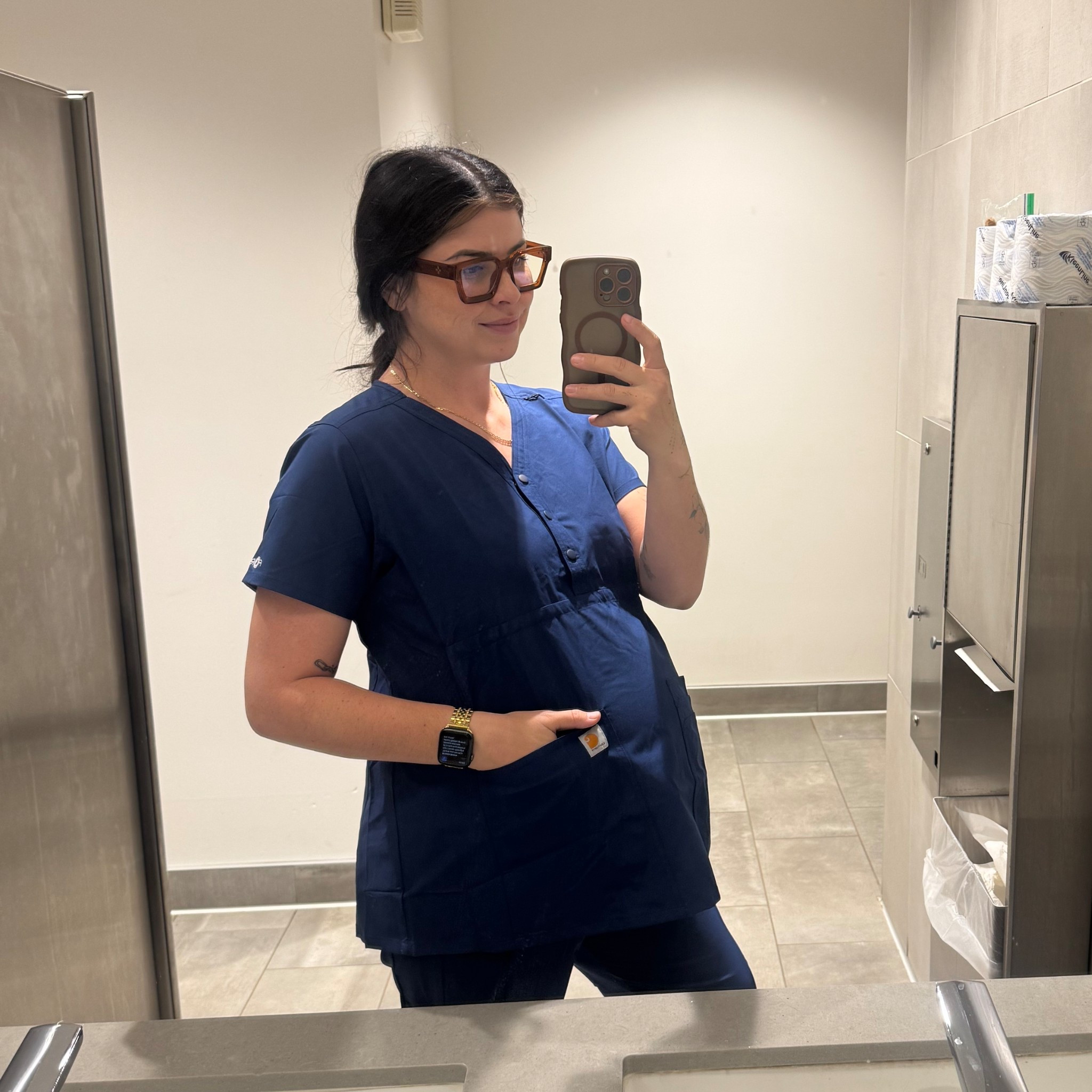 Affordable and comfy scrubs for my fellow pregnant mamas! 🫶🏼 I bought the black and blue, but more color options are available! 
•
#scrubs #pregnant #expecting #mom #bump 

#LTKWorkwear #LTKFindsUnder50 #LTKBump