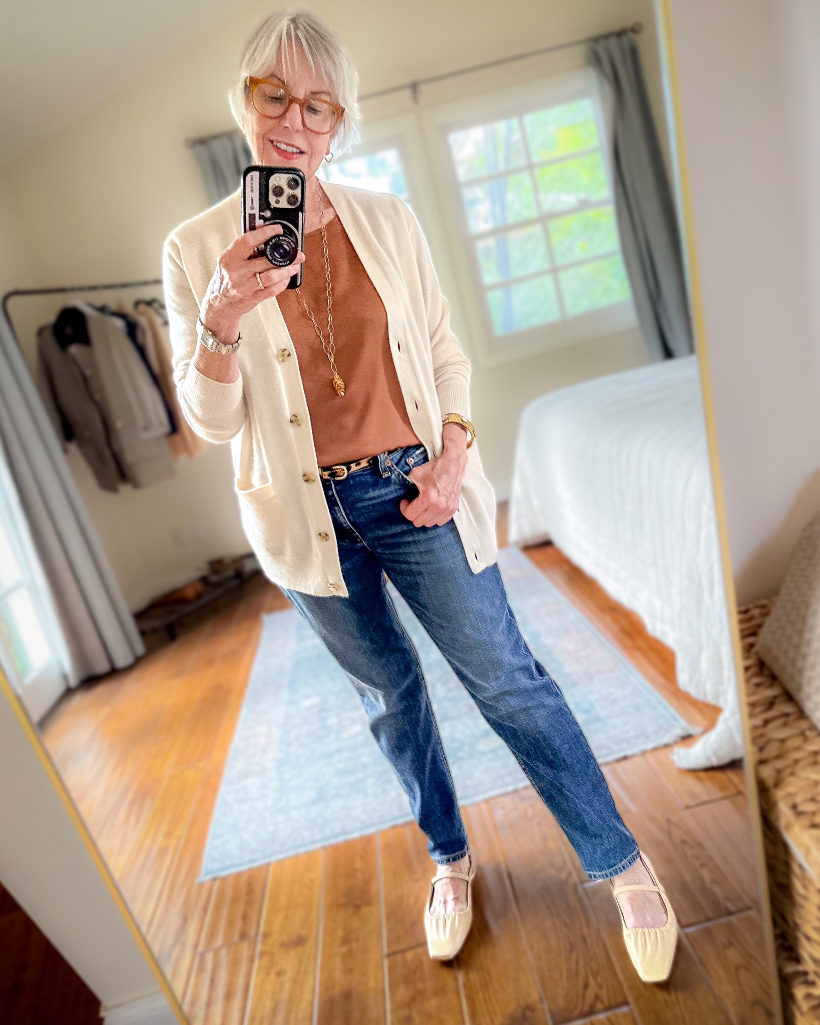 Elevating a simple outfit with fun accessories. I’m absolutely smitten with these ballet flat-slingback shoes!

#LTKshoecrush #LTKover40 #LTKSeasonal